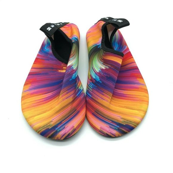 Met 520 Womens Water Shoes Slip On Fabric Rainbow Stripe Colorful 36/37 US 5-5.5 - Picture 2 of 4